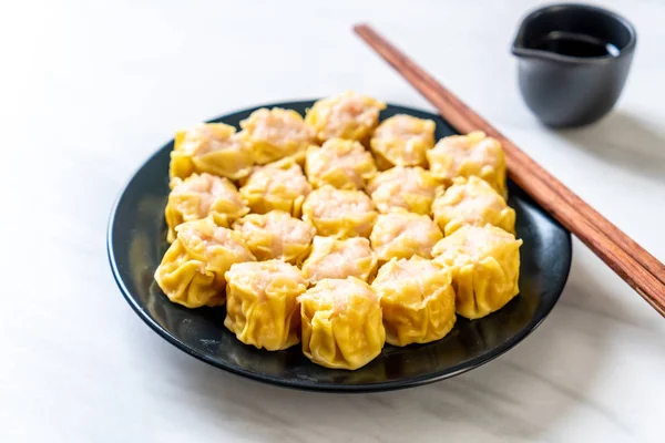 Shrimp Chinese Steamed Dumpling Sauce — Stock Photo, Image