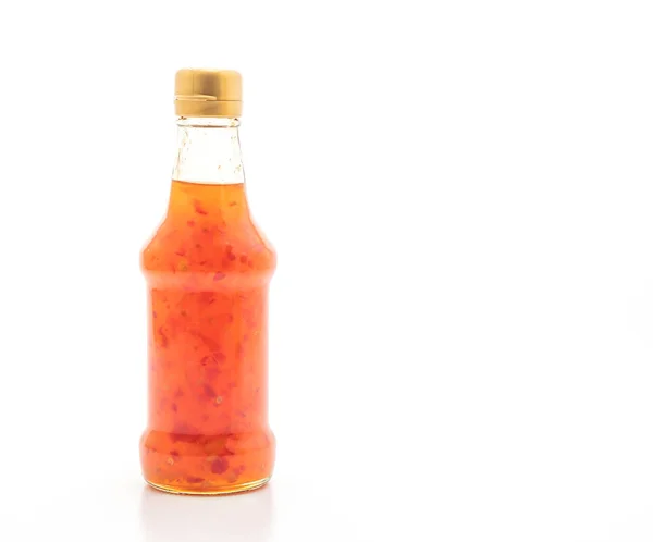 Zoet Chili Saus Fles Geïsoleerd Witte Achtergrond — Stockfoto