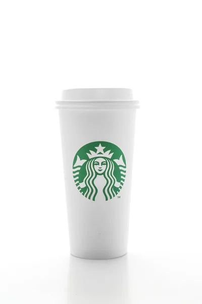 Bangkok Thailand Juni 2018 Weiße Kaffeetasse Mit Starbucks Logo Auf — Stockfoto