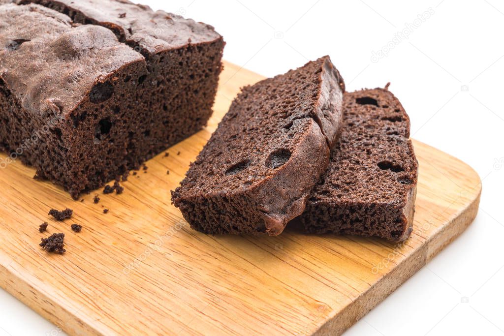 chocolate brownie cake isolated on white background