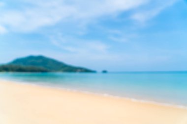 Soyut bulanıklık ve güzel tropikal plaj ve deniz paradise Island - tatil tatil kavramı defocus
