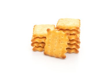 Beyaz arka plan üzerinde izole şekerli bisküvi kraker