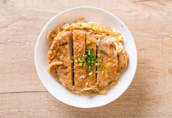 Fried Pork Cutlet Rice Bowl Katsudon Japanese Food Style — Stock Photo, Image