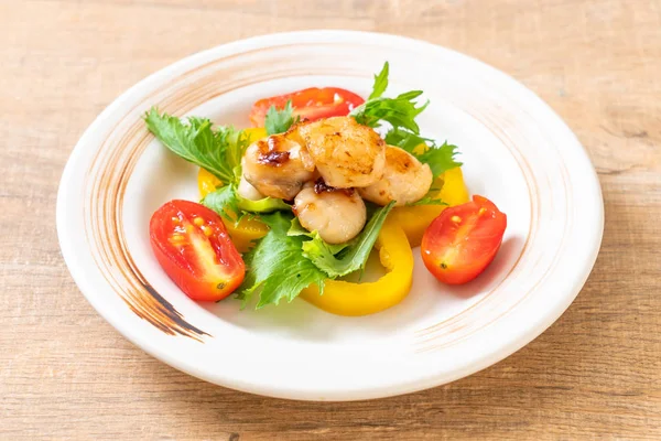 Grilled Scallops Shell Vegetable — Stock Photo, Image