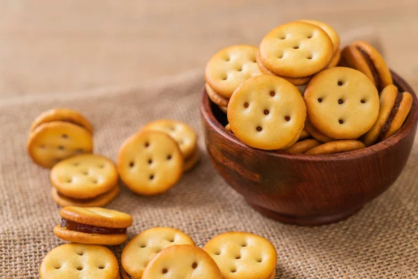 coconut biscuit with pineapple jam