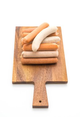Beyaz arka plan üzerinde izole mix sosis