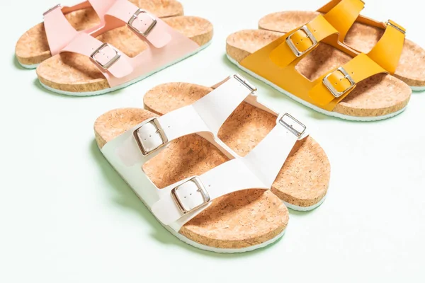 Men Women Unisex Fashion Leather Sandals — стоковое фото