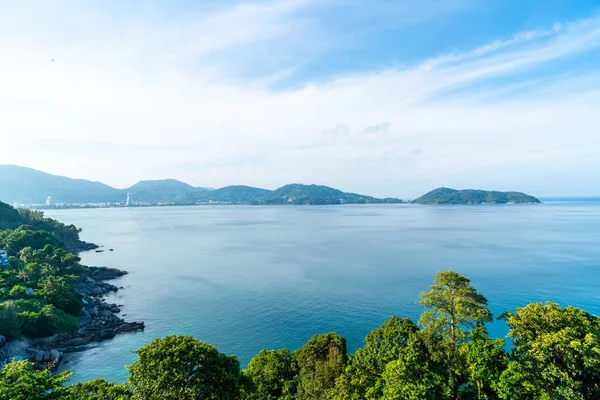 Güzel tropikal deniz ve plaj manzara seyahat - tatil tatil kavramı ile havadan görünümü