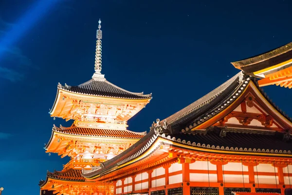 Hermosa Arquitectura Kiyomizu Templo Dera Kioto Japón Por Noche — Foto de Stock