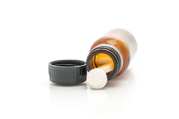 Tabletter Tabletter Läkemedel Apotek Medicin Eller Medicinsk Isolerad Vit Bakgrund — Stockfoto