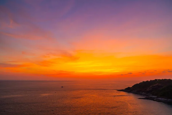 Zachód Słońca Niebo Piękny Zmierzchu Mórz Oceanów Efekt Filtr Przetwarzania — Zdjęcie stockowe