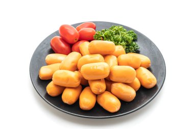 domuz eti kokteyl sosisi beyaz arka plan üzerinde izole