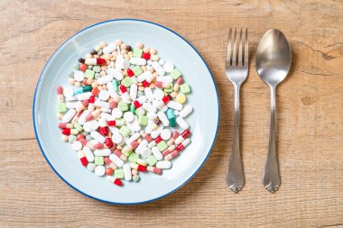 hap, ilaç, eczane, ilaç veya tıbbi plaka - healthycare kavramı üzerinde