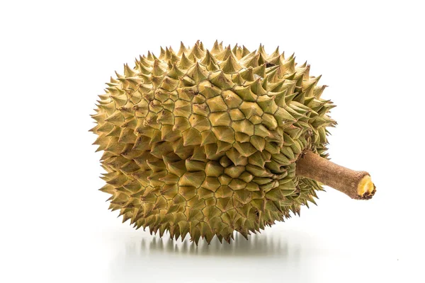 Beyaz arkaplanda izole edilmiş taze Durian meyvesi