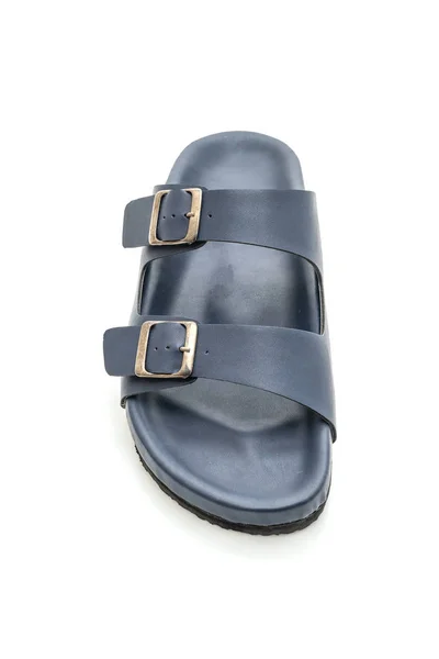 Men Leather Sandals Isolated White Background — Stock Photo, Image