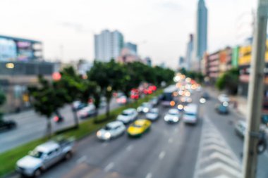 Soyut bulanıklık ve trafik sıkışıklığı arka plan için şehirde defocused