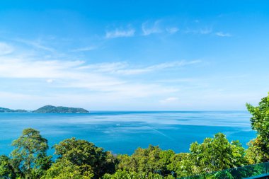 Güzel tropikal deniz ve plaj manzara seyahat - tatil tatil kavramı ile havadan görünümü