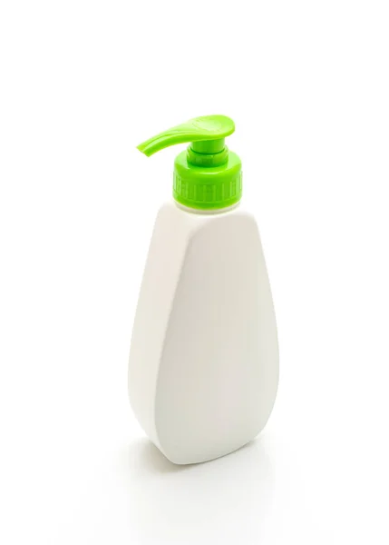 泡や液体石鹸ディスペンサー ポンプ プラスチック ボトル白背景に分離 — ストック写真