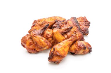 ızgara ve Barbekü tavuk beyaz arka plan üzerinde izole