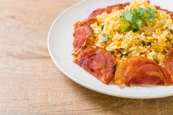 fried rice with crispy bacon