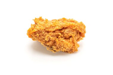 Beyaz arka plan üzerinde izole kızarmış tavuk (abur cubur ve sağlıksız yiyecek)