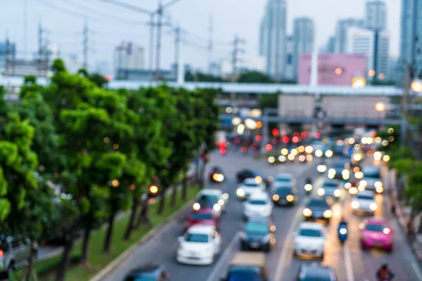 Soyut bulanıklık ve trafik sıkışıklığı arka plan için şehirde defocused