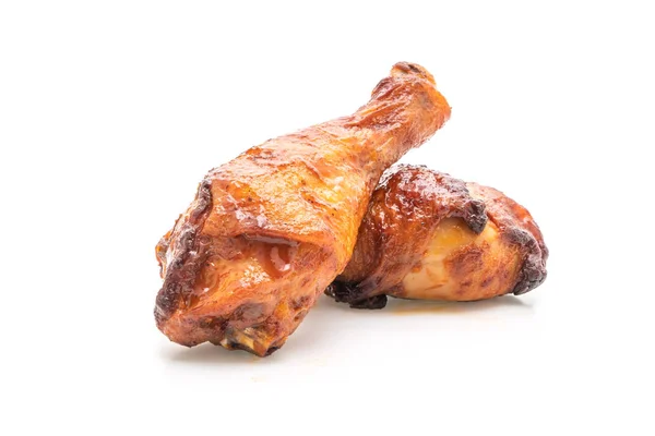 Izgara Barbekü Tavuk Beyaz Arka Plan Üzerinde Izole — Stok fotoğraf