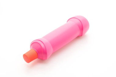 Banyo beyaz arka plan üzerinde izole sıvı şişe Temizleme