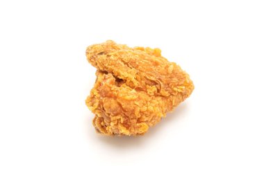 Beyaz arka plan üzerinde izole kızarmış tavuk (abur cubur ve sağlıksız yiyecek)