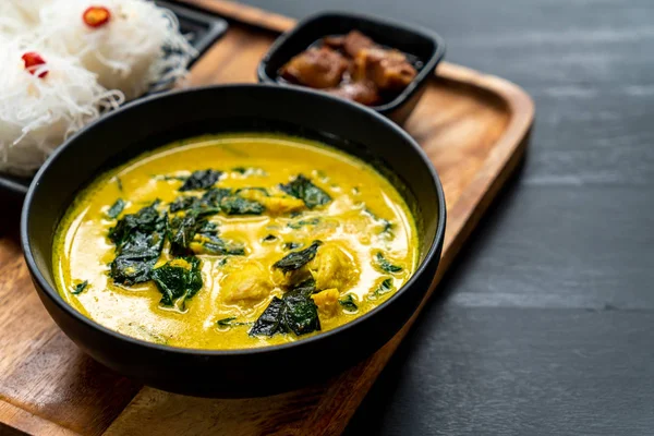 Thai curry soup with crab and coconut milk - Thai food style