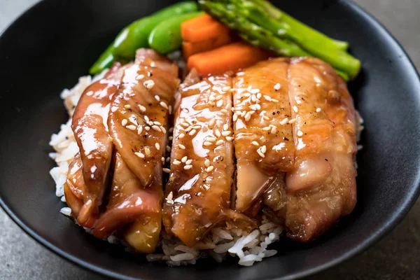 Teriyaki Chicken Reis Schüssel Asiatische Küche Stil — Stockfoto