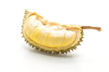 Beyaz arkaplanda izole edilmiş taze Durian meyvesi