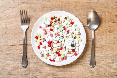 hap, ilaç, eczane, ilaç veya tıbbi plaka - healthycare kavramı üzerinde