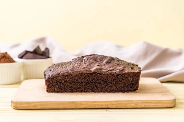 chocolate brownie cake on wood background