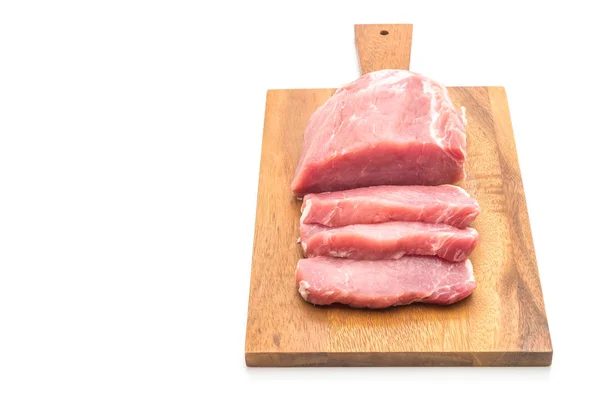 Frisches Schweinefleisch Roh Filet Isoliert Auf Weißem Hintergrund — Stockfoto