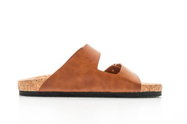erkek ve kadın'ın (unisex) beyaz arka plan üzerinde izole deri sandalet moda