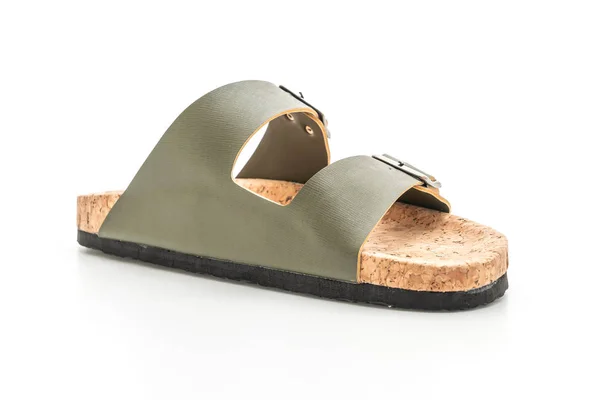 Sandalias Cuero Manera Los Hombres Las Mujeres Unisex Aisladas Fondo —  Fotos de Stock