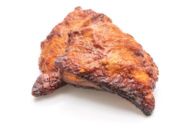 ızgara ve Barbekü tavuk beyaz arka plan üzerinde izole