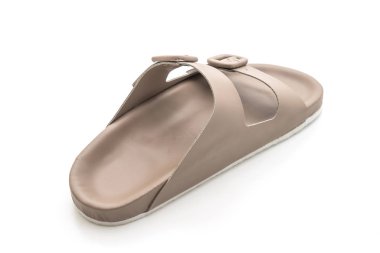 Kadınlar beyaz arka plan üzerinde izole sandalet deri