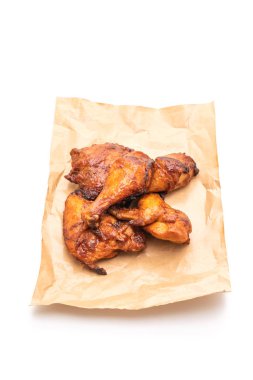 ızgara ve Barbekü tavuk beyaz arka plan üzerinde izole