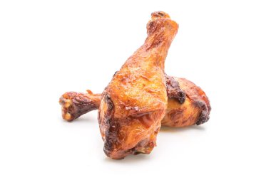 ızgara ve Barbekü tavuk beyaz arka plan üzerinde izole