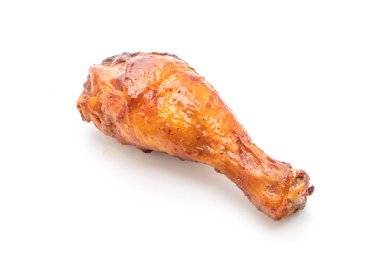 ızgara ve Barbekü tavuk beyaz arka plan üzerinde izole