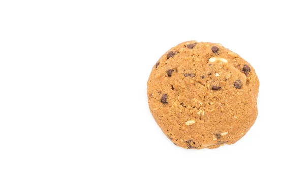 Chocolade Chips Cashewnoot Cookies Geïsoleerd Witte Achtergrond — Stockfoto