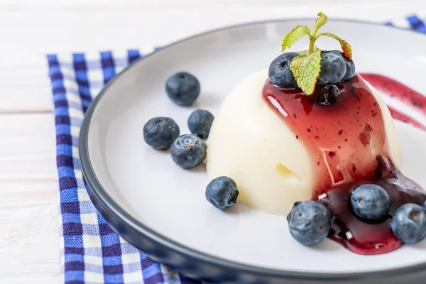 yoğurt puding taze yaban mersini - sağlıklı yemek ve tatlı ile
