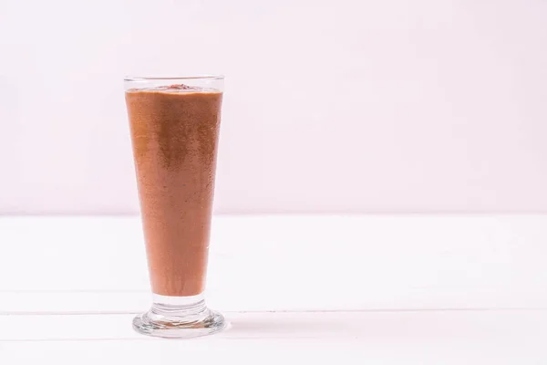 Smoothies Chocolat Milkshake Sur Fond Bois — Photo