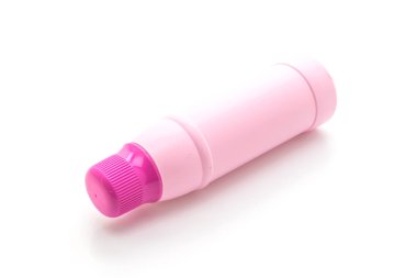 Plastik deterjan kutusu beyaz arkaplanda izole edildi