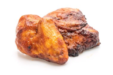ızgara ve Barbekü tavuk beyaz arka plan üzerinde izole