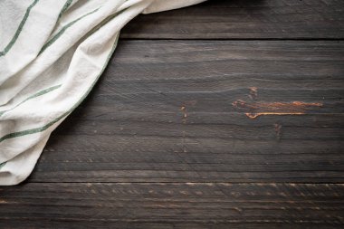 ahşap arka plan - vintage etkisi filtre üzerinde mutfak bezi (peçete)