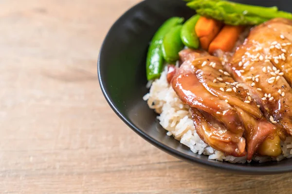 Teriyaki Chicken Rice Bowl Asian Food Style — Stock Photo, Image