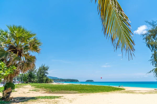 Nádherná Tropická Pláž Moře Kokosu Palmou Ostrově Paradise Koncept Dovolené — Stock fotografie